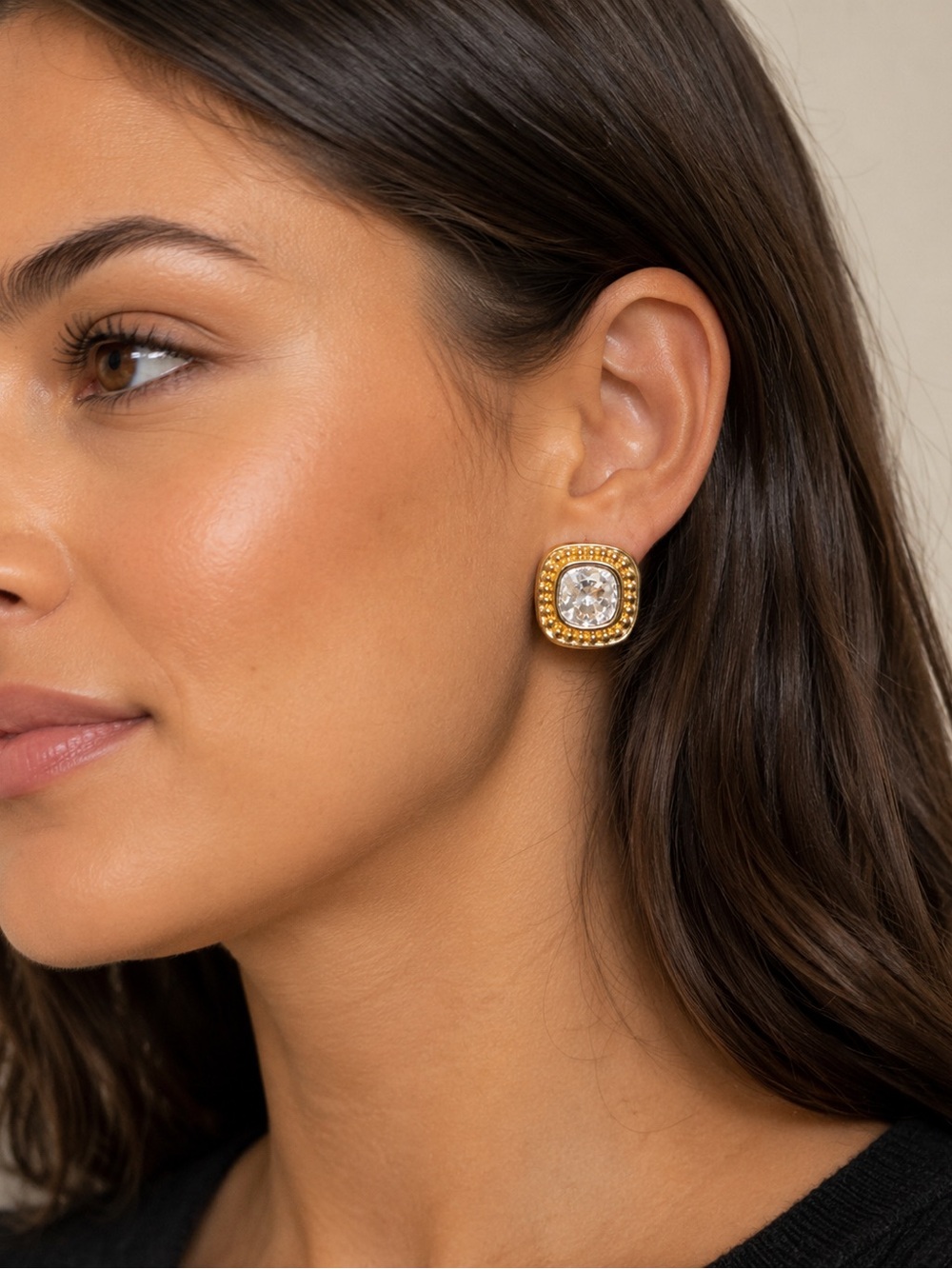 Vintage Givenchy Square Crystal Earrings